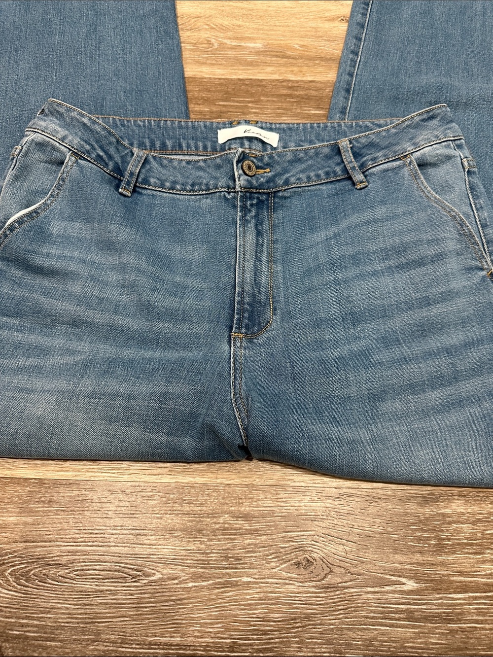 KanCan Medium Blue Straight Leg Denim Jeans - Picture 3 of 12